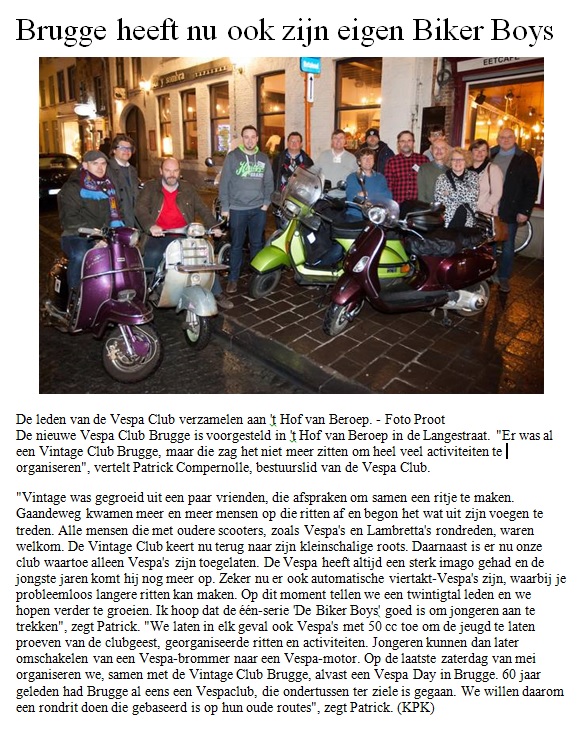 Oprichting Vespa Club Brugge